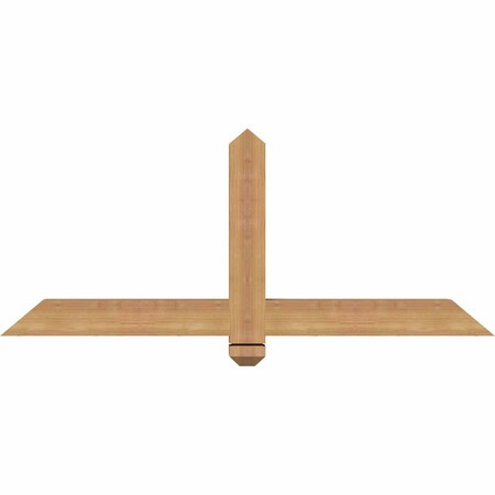 Ekena Millwork Eugene Smooth Timber Gable Bracket, Western Red Cedar, 48"W x 20"H x 3 1/2"D x 3 1/2"F, 10/12 Pitch GBW048X20X0404EUG00SWR